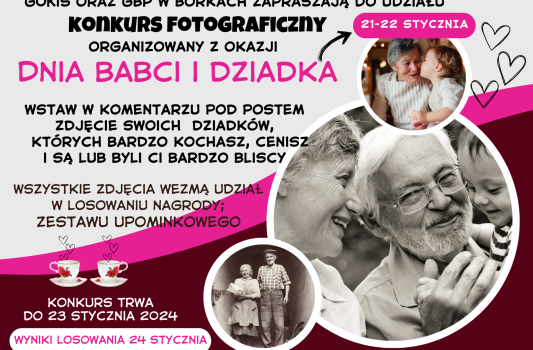 Konkurs Fotograficzny z okazji Dnia Babci i Dziadka